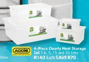 Addis 4-Piece Clearly Neat Storage Set 1.6, 5, 15 & 30L