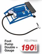 Foot Pump Double + Gauge FED.VTP605-Each