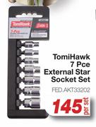 Tomi Hawk 7 Pce External Star Socket Set FED.AKT33202-Per Set