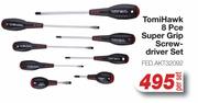 Tomi Hawk 8 Pce Super Grip Screwdriver Set FED.AKT32092-Per Set