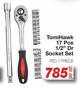 Tomi Hawk 17 Pce 1/2" Dr Socket Set FED.17PIECE-Per Set    