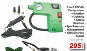 Auto Kraft 5 In 1 12V Air Compressor FED.COMP5IN1-Each