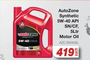 Auto Zone Synthetic 5W-40 API SN/CF Motor Oil AZC.5W405L-5L Each