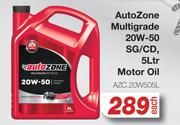 Auto Zone Multigrade 20W-50 SG/CD Motor Oil AZC.20W505L-5L Each