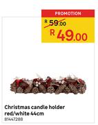 Christmas Candle Holder Red/White 44cm