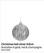 Christmas Ball Silver 9.8cm-Each