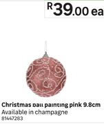 Christmas Ball Painting Pink 9.8 cm-Each