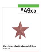 Christmas Plastic Star Pink 23cm
