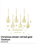Christmas Sticker Roll Ball Gold 72 x 54 cm