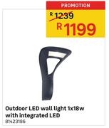 Outdoor LED Wall Light With Integrated LED 1X18W
