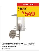 Outdoor Wall Lantern Stainless Steel E27 1X60W
