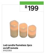 LED Candle Flameless On-Off Remote-3Pcs