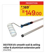 Dexter Kit Smooth Wall And Ceiling Roller And Aluminium Extension Pole