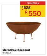Storm Firepit 58cm Rust