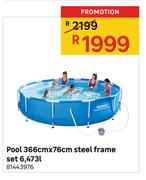 Pool 366cm x 76cm Steel Frame Set 6473Ltr