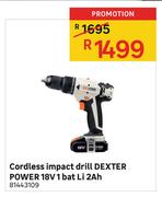 Dexter Power 18V 1Bat Li 2Ah Cordless Impact Drill