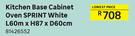 Sprint Kitchen Base Cabinet Oven Sprint White L60 x H87 x D60cm