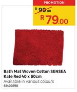 Batt Mat Woven Cotton SENSEA Kate Red 40 x 60cm