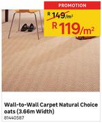 Wall To Wall Carpet Natural Choice Oats (3.6m Width)-Per Sqm