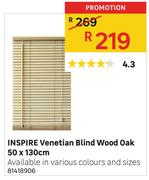 Inspire Venetian Blind Wood Oak 50X130cm