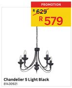 Chandelier 5 Light Black
