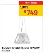 Pendant Crystal Chrome E27 60W