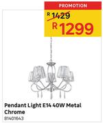 Pendant Light E14 40W Metal Chrome