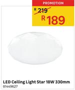 LED Ceiling Light Star 18W 330mm