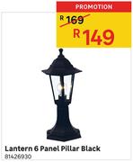 Lantern 6 Panel Pillar Black