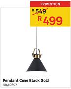 Pendant Cone Black Gold