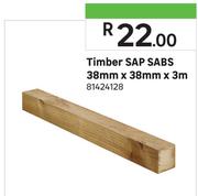 Timber SAP SABS 38mm X 38mm X 3m