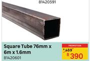Square Tube 76mm X 6m X 1.6mm