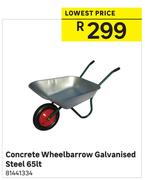 Concrete Wheelbarrow Galvanised Steel 65Lt