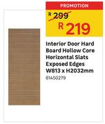 Interior Door Hard Board Hollow Core Horizontal Slats Exposed Edges W813 x H2032mm