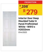 Interior Door Deep Moulded Tudor 6 Panel Prefinished White W813 x H2032mm