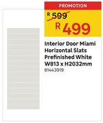 Interior Door Miami Horizontal Slats Prefinished White W813 x H2032mm