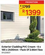 Exterior Cladding PVC Cream-6x185x2400mm-Pack Of 2.66 Sqm Per Box