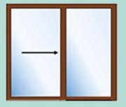 Sliding Door Aluminium 1 Side Opening OX Bronze- W2390 x H2090mm