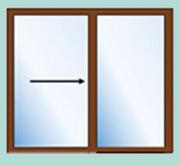 Sliding Door Aluminium 1 Side Opening OX Bronze- W1790 x H2090mm