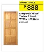 Entry Door Mixed Timber 8 Panel W813 x H2032mm