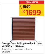 Garage Door Roll Up Aluzinc Brown W2450 x H2100mm