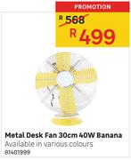 Metal Desk Fan 30cm 40W Banana
