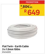 Flat Twin-Earth Cable 3 x 1.5mm 100m