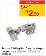 Ecomat 110 Deg Half Overlay Hinges Loose