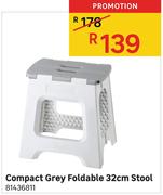Compact Grey Foldable 32cm Stool