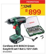 Cordless Drill Bosch Green Easy Drill Set 1 Bat Li 12VAh