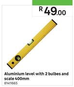Aluminium Level With 2 Bulbes And Scale 400mm