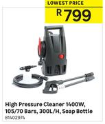 High Pressure Cleaner 1400W, 105/70 Bars, 300L/H, Soap Bottle