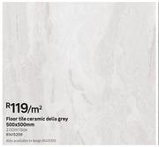Floor Tile Ceramic Celia Grey-500 x 500mm Per Sqm