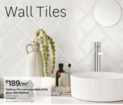 Subway Tile Metro Beveled White Gloss-100 x 200mm Per Sqm